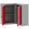 vidaXL Werkzeugschrank mit Regal Rot und Grau 55 x 55 x 55 cm