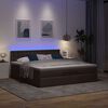 vidaXL Ottoman-Bett mit Matratzen & LEDs Dunkelbraun 200x200 cm Stoff