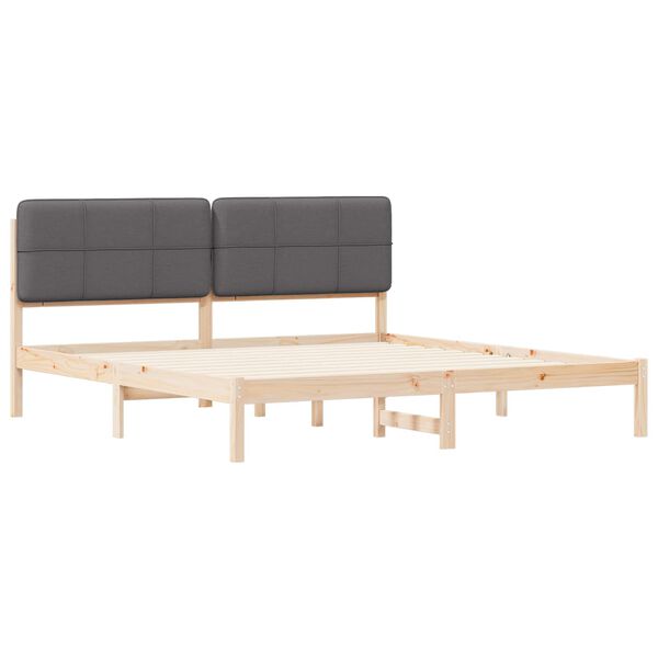 vidaXL Bettgestell mit gepolstertem Kopfteil Dunkelgrau 180 x 200 cm