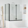 vidaXL Bad-Duschschirm Schwarz 120 x 68 x 130 cm