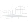 vidaXL Bettgestell mit Kopf- und Fu&szlig;teil Metall Wei&szlig; 107x203 cm