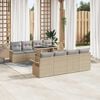 vidaXL Gartensofa-set mit Kissen 9 pcs Beige Poly-Rattan