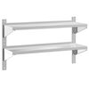 vidaXL Wandregal mit 2 B&ouml;den 100x30x60 cm Silbern Edelstahl