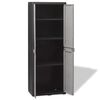 vidaXL Gartenschrank mit 3 B&ouml;den Schwarz und Grau