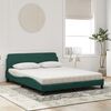 vidaXL Bett mit Matratze "Dover" Dunkelgr&uuml;n 160x200 cm Samt