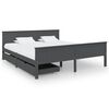 vidaXL Massivholzbett mit 2 Schubladen Dunkelgrau Kiefer 200x200 cm