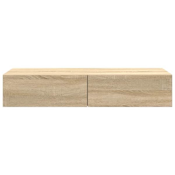 vidaXL Wandregal mit Schubladen Sonoma-Eiche 100x36x19cm Holzwerkstoff