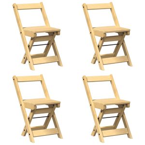 vidaXL Klappst&uuml;hle, 4 St&uuml;ck, &bdquo;Corona&ldquo;, gewachst, braun, Massivholz Kiefer