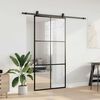 vidaXL Schiebet&uuml;r mit Beschlag Schwarz 102x205 cm ESG-Glas