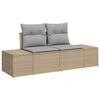 vidaXL Gartensofa-set mit Kissen mit Speicher 6 pcs Beige Poly-Rattan