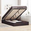 vidaXL Ottoman-Bett mit Matratze Dunkelbraun 120x190 cm Stoff
