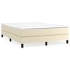 vidaXL Boxspringbettgestell Creme 140x200 cm Kunstleder
