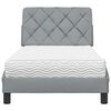 vidaXL Bett mit Matratze Hellgrau 90x190 cm Stoff