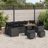 vidaXL Garten-Sofa-Set mit Kissen mit Speicher 10 pcs Schwarz