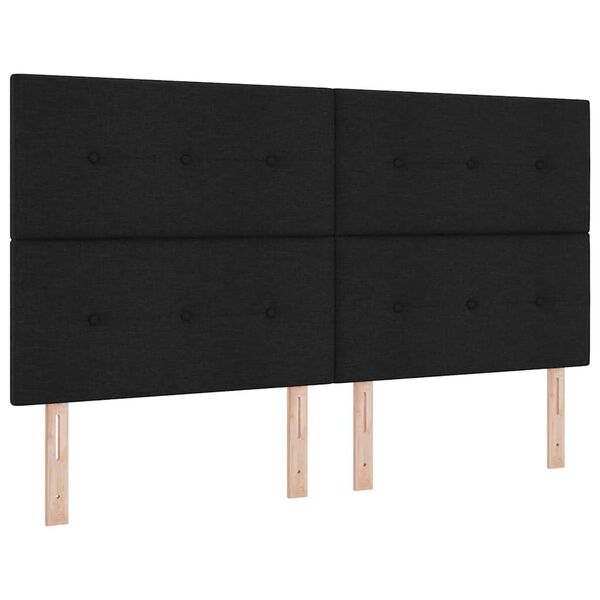 vidaXL Boxspringbett mit Matratze Schwarz 180 x 200 cm Stoff