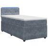 vidaXL Boxspringbett mit Matratze und LED Dunkelgrau 90 x 190 cm Samt