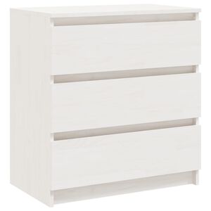 vidaXL Nachtschrank Wei&szlig; 60x36x64 cm Massivholz Kiefer