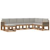 vidaXL Outdoor-Sofagarnitur mit Kissen 8 pcs Nat&uuml;rlich und Hellgrau