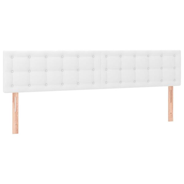 vidaXL LED Kopfteil Wei&szlig; 160x5x78/88 cm Kunstleder
