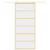 vidaXL Schiebetür Golden 90x205 cm ESG-Klarglas und Aluminium