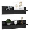 vidaXL Wandregale 2 Stk. Hochglanz-Schwarz 60x11,5x18 cm Holzwerkstoff