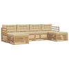 vidaXL Outdoor-Sofagarnitur 6 stk. Wei&szlig; und Beige Massivholz Akazie