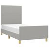 vidaXL Bettgestell ohne Matratze Hellgrau 90x200 cm Stoff
