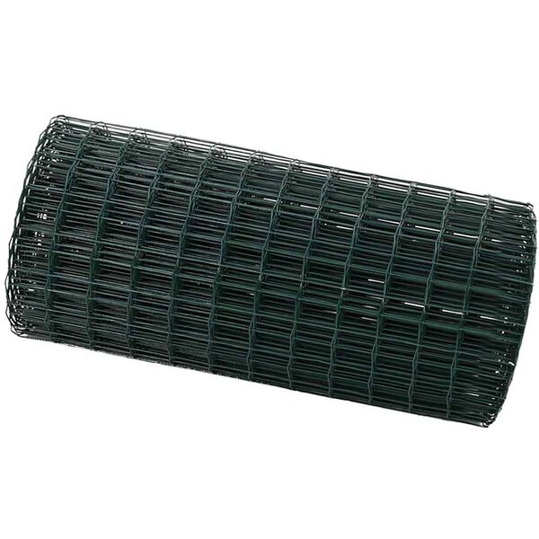 vidaXL Eurozaun Gr&uuml;n 0,6 x 10 m PVC-beschichtetes Eisen
