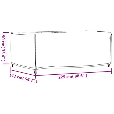 vidaXL Gartenmöbel-Abdeckung Schwarz 225x143x90 cm Wasserdicht 420D