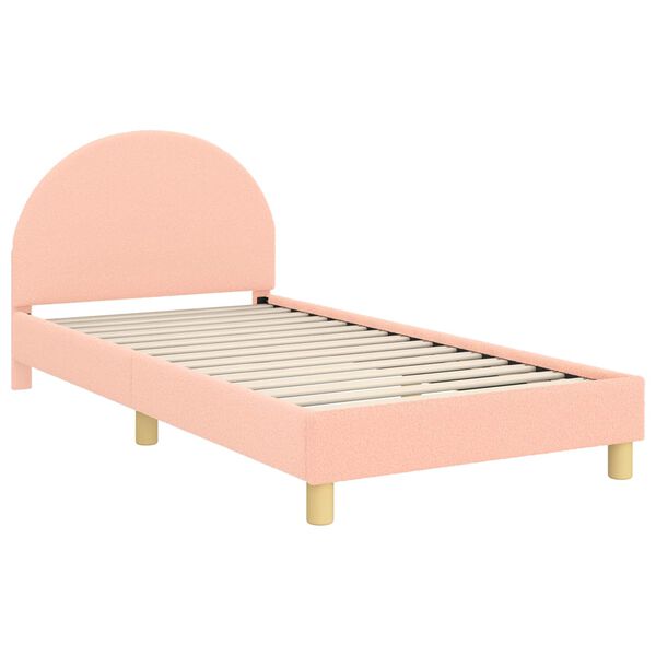 vidaXL Kinderbettgestell mit Kopfteil Rosa 80 x 200 cm Schafstoff