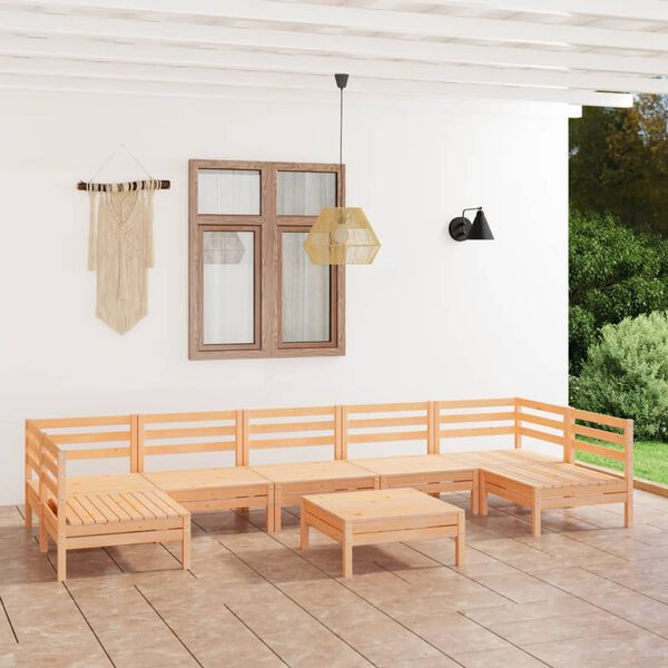 vidaXL 8-tlg. Garten-Lounge-Set Massivholz Kiefer
