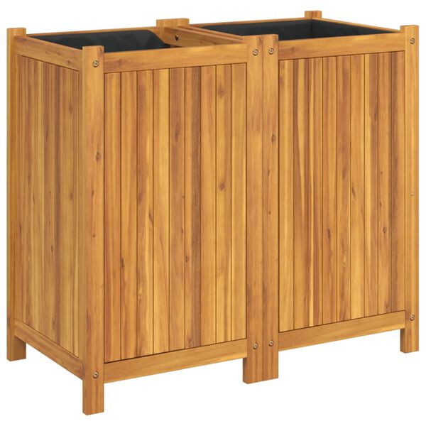 vidaXL Pflanzk&uuml;bel mit Einlage 84x42x75 cm Massivholz Akazie