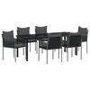 vidaXL Garten Essgruppe 7 stk. Schwarz und Grau PE-Rattan