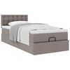 vidaXL Ottoman-Bett mit Matratze Taupe 100x200 cm Stoff