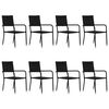 vidaXL 9-tlg. Garten-Essgruppe Poly Rattan Schwarz