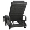 vidaXL Sonnenliege mit R&auml;dern Poly-Rattan Braun