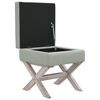 vidaXL Hocker mit Stauraum Hellgrau 45x45x49 cm Samt