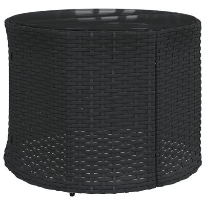 vidaXL 3-tlg. Garten-Sofagarnitur Halbrund Schwarz Poly-Rattan