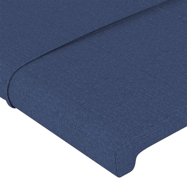 vidaXL Kopfteil Blau 200 x 5 x 118/128 cm Stoff