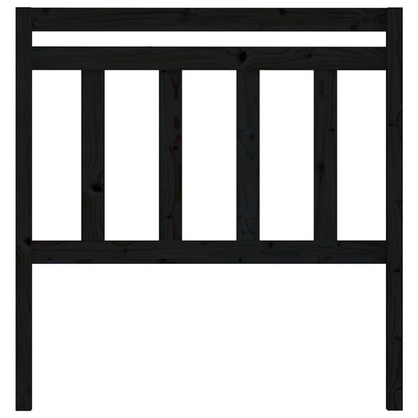 vidaXL Kopfteil Schwarz 81x4x100 cm Massivholz Kiefer