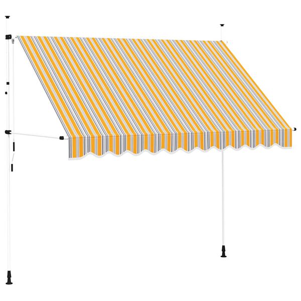 vidaXL Einziehbare Markise Handbetrieben 300 cm Gelb/Blau Gestreift