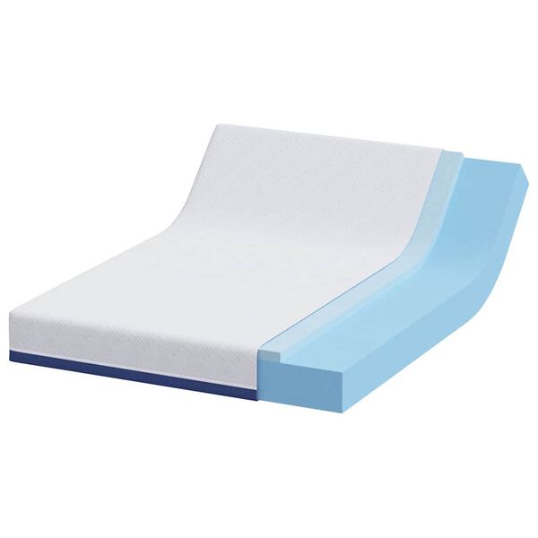 vidaXL Matratze Wei&szlig; und Blau 140 x 190 cm Jacquard-Stoff