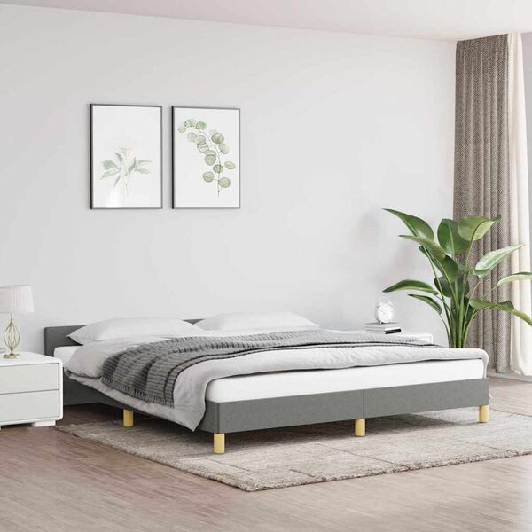 vidaXL Bettgestell ohne Matratze Dunkelgrau 160x200 cm Stoff
