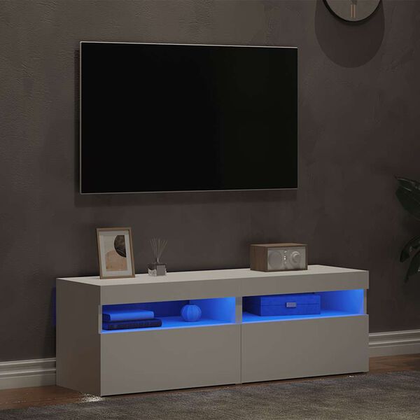 vidaXL TV-Schr&auml;nke mit LED-Leuchten 2 Stk. Wei&szlig; 60x35x40cm