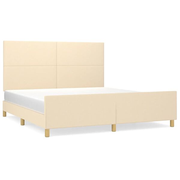 vidaXL Bettgestell ohne Matratze Creme 180x200 cm Stoff