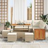 vidaXL Gartensofa-set mit Kissen 9 pcs Beige und Creme Poly-Rattan