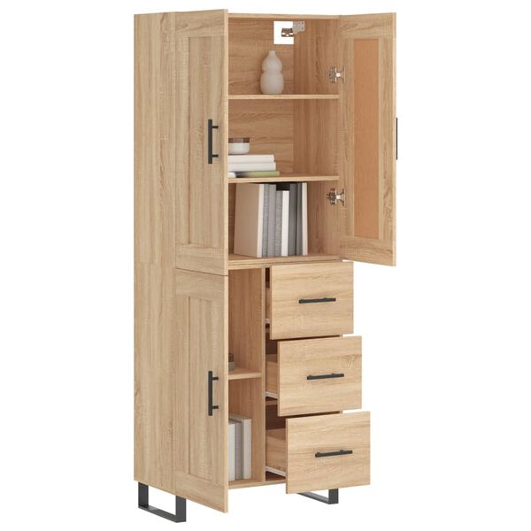 vidaXL Highboard Sonoma-Eiche 69,5x34x180 cm Holzwerkstoff