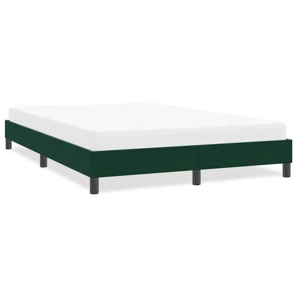 vidaXL Bettgestell ohne Matratze Dunkelgr&uuml;n 140x210 cm Samt