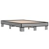 vidaXL Bettgestell Grau Sonoma 120x200 cm Holzwerkstoff und Metall