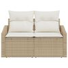 vidaXL Garten-Sofa mit Kissen 123 x 62 x 69 cm Poly-Rattan